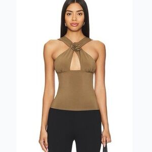 WeWoreWhat Olive Halter Blouse